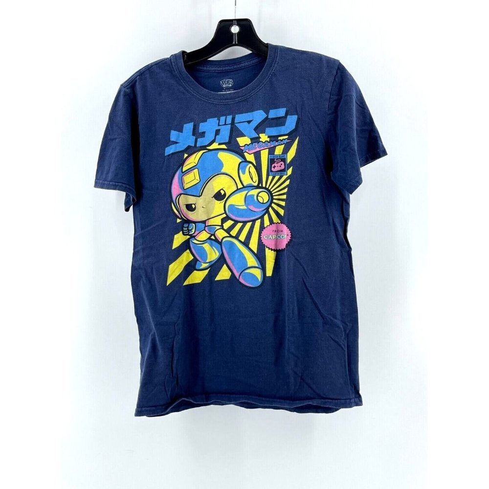 Men's Pop! Tees Retro Megaman T-Shirt Vintage Video Game Cartridge Tee Size S